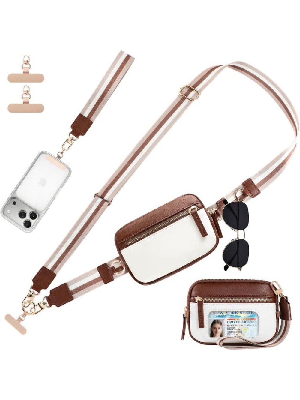Stylish Leather Wallet Crossbody with Clip and Go Strap for Phones - Versatile